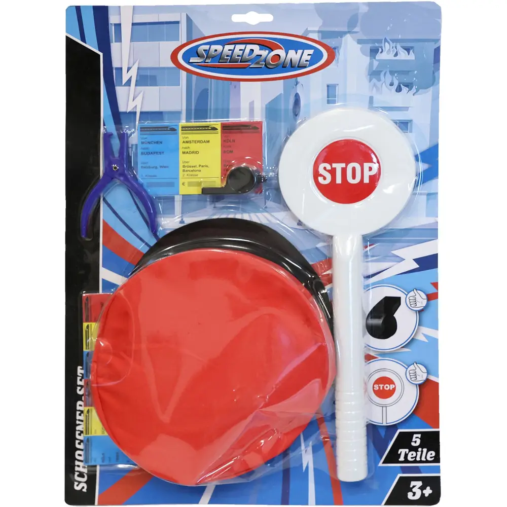 Speedzone train conductor toy set 5-piece with accessories