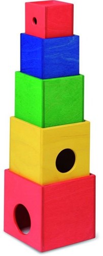 nic stacking tower wooden blocks colorful toy for children