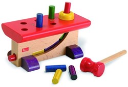 nic wooden pounding bench toy - colorful motor skills training
