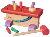nic wooden toy Organic pounding bench multicolor motor skills