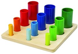 nic stacking beakers wooden toy colorful educational playset
