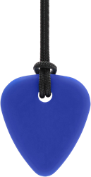 ARK Therapeutic chew necklace guitar pick sensory toy dark blue Klein en dun kauwsieraad, discreet voor tieners en volwassenen.