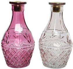 Decoris candle holder glass pink or lilac - elegant glass candlestick