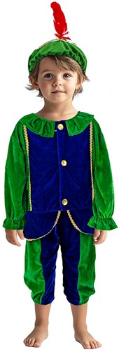 Pietenpak kids costume green blue 110-116 cm dress up outfit