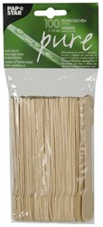 100 Roerstaafjes hout "pure" 13cm