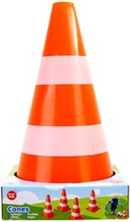 Jonotoys traffic cones toy set orange-white 4 pieces plastic