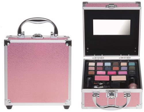 Cosmetics case make-up toy pink aluminium mini