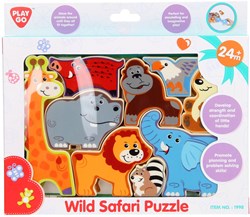 Play Safari puzzle - educational toy animals - shape puzzle for kids