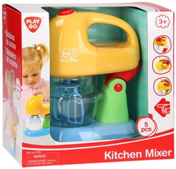 Playgo toy kitchen mixer with mixing bowl and batteries - colorful kids toy