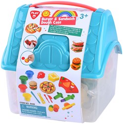 Play clay set hamburger sandwich storage box 4 colors modeling clay