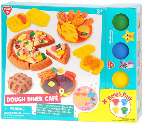 Play clay toy Diner Cafe set with 8 clay pots for children-2