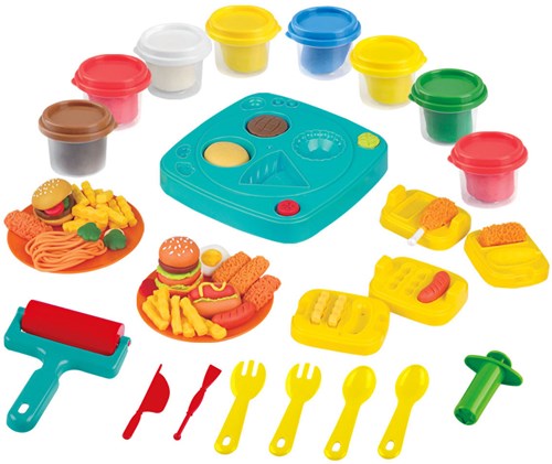 Play clay toy Diner Cafe set with 8 clay pots for children
