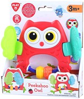 Play baby rattle owl red - sensory toy for babies