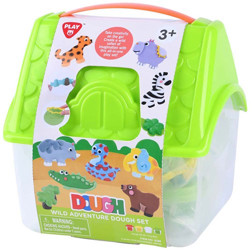 Play clay set Wild Adventure in storage box - 4 clay pots toy