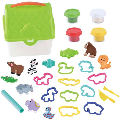 Play clay set Wild Adventure in storage box - 4 clay pots toy-2
