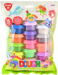 Play clay set - Rainbow clay pots - 15 colors of clay for kids