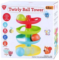 Play ball tower toy - colorful Twirly Ball Tower 7-piece set