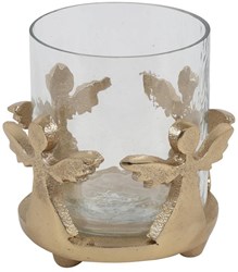 Countryfield tealight holder angels gold glass Christmas decoration Ø10xH10cm