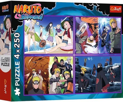 Trefl puzzle Naruto Shippuden 4x250 pieces - The Adventures of Naruto Uzumaki