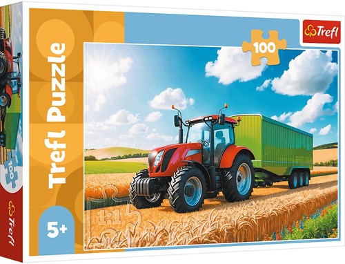 Trefl puzzle farm tractor with trailer - 100 pieces FSC