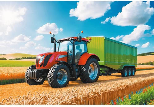Trefl puzzle farm tractor with trailer - 100 pieces FSC-2