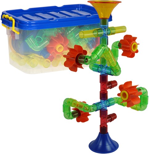 Albatros Hengelsport construction set tubes waterway in storage box 72-piece toy-3