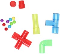 Lobbes marble run toy tube maze 90-piece colorful building fun set-3