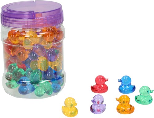 Albatros Hengelsport transparent play ducks set - 60 pieces colorful toy-2