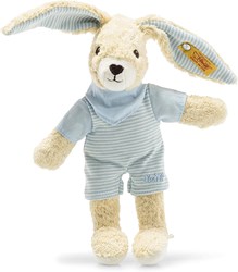 Steiff cuddly toy Hoppel rabbit blue - plush bunny 20 cm