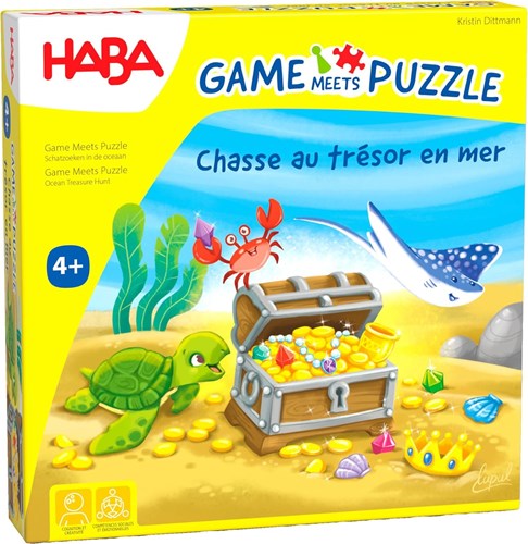 Haba game puzzle treasure hunt at sea educational kids cardboard