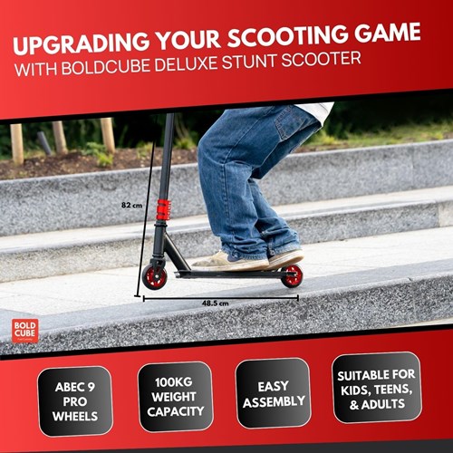 BOLDCUBE - DELUXE STUNT SCOOTER: BLACK FIRE-2