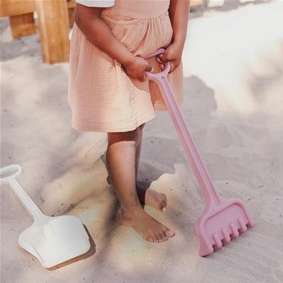 Miniland outdoor toy eco spade and rake pink sustainable XL-3