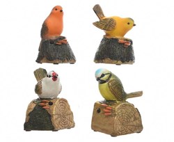 Decoris bird polyresin decorative figurine colorful garden ornament