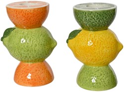 Decoris candle holder fruit stack ceramic colorful citrus decoration
