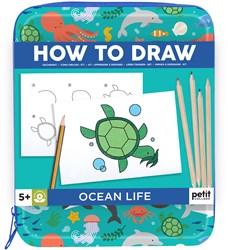Petit Collage drawing set ocean life - creative art kit for kids