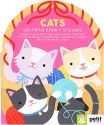 Petit Collage cats coloring book with stickers FSC paper creative toy