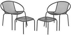 Decoris balcony set garden furniture anthracite with chairs and footstool