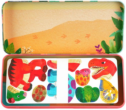 Mieredu magnetic puzzle box dinosaur land toy travel set-3