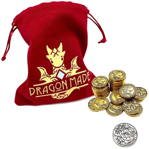 Asmodee Flamecraft Luxury Metal Coins Set - Board Game Accessory