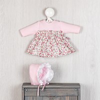 Asi doll clothing - floral dress and bonnet - pink - doll accessory