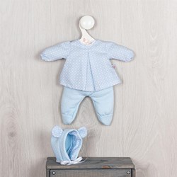 Asi doll clothing pants, jacket and bonnet baby blue - doll outfit