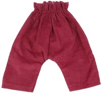 Asi doll clothing corduroy trousers burgundy - doll outfit
