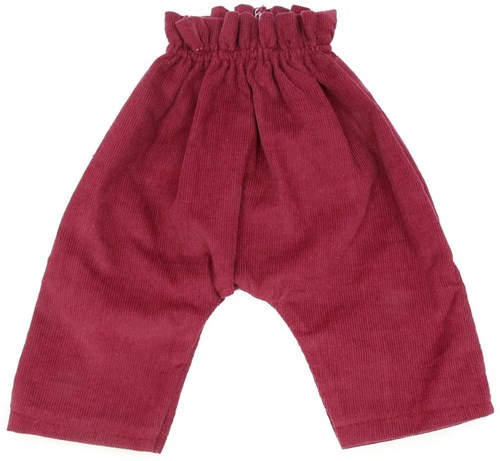 Asi doll clothing corduroy trousers burgundy - doll outfit