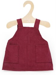 Asi doll clothing dungaree dress burgundy - doll outfit polyester