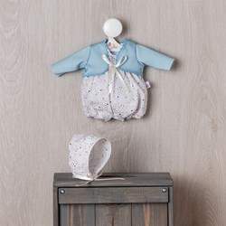 Asi doll clothing bodysuit and bonnet Estrella multicolor polyester