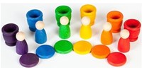 Grapat wooden toy Nins, cups and coins set - educational play