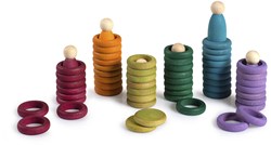 Grapat wooden toys Nins, rings & coins alternative colours 60 pcs