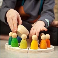 Grapat wooden year ring calendar with figures - educational toy-2