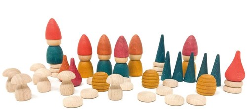 Grapat wooden toy Nins Tomten - 42-piece fantasy figures set-3