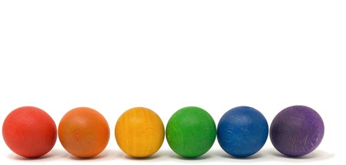Grapat wooden balls set - 6 colours open ended play toy